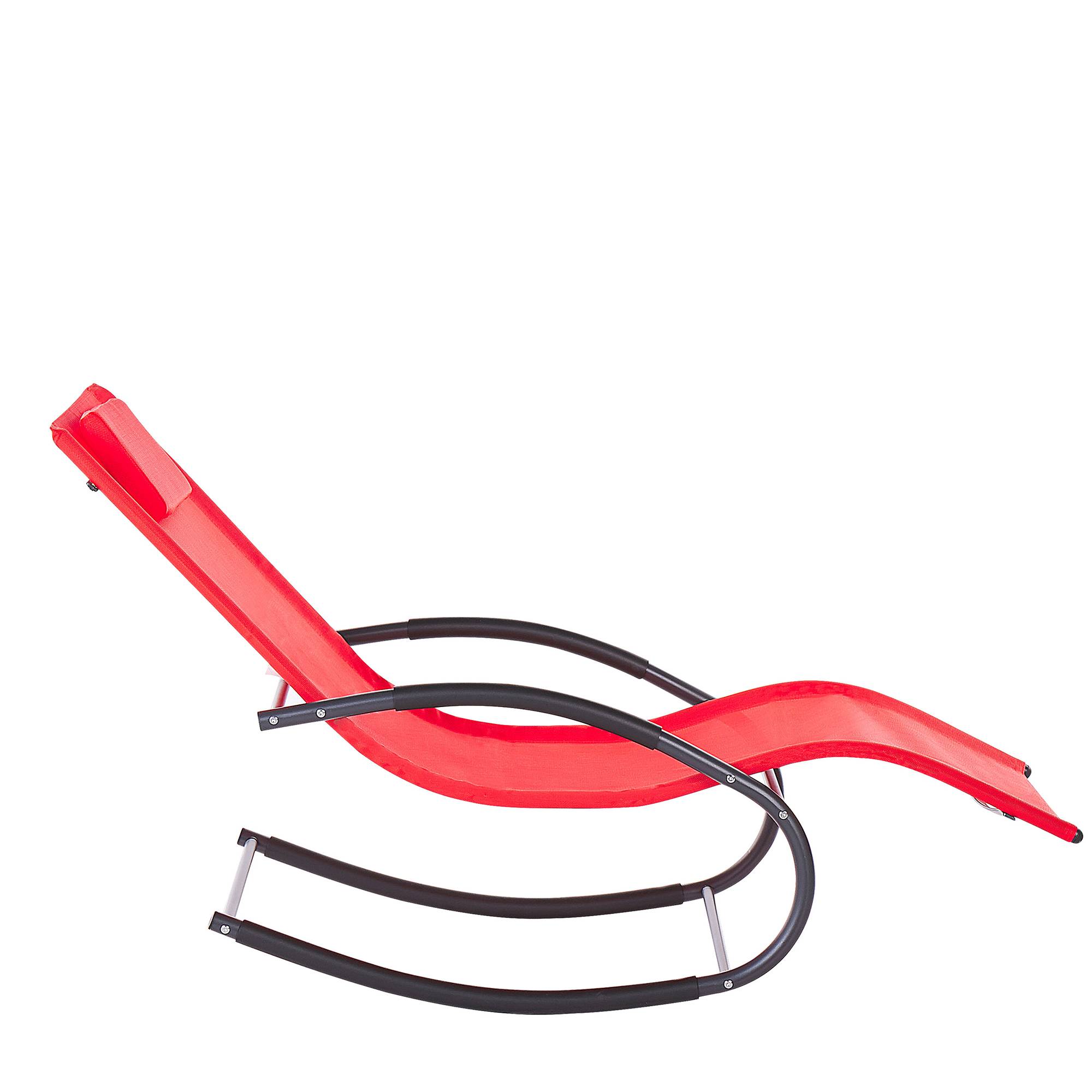 Beliani - Chaise longue Acier Rouge CARANO II - Beliani - Imagen 5