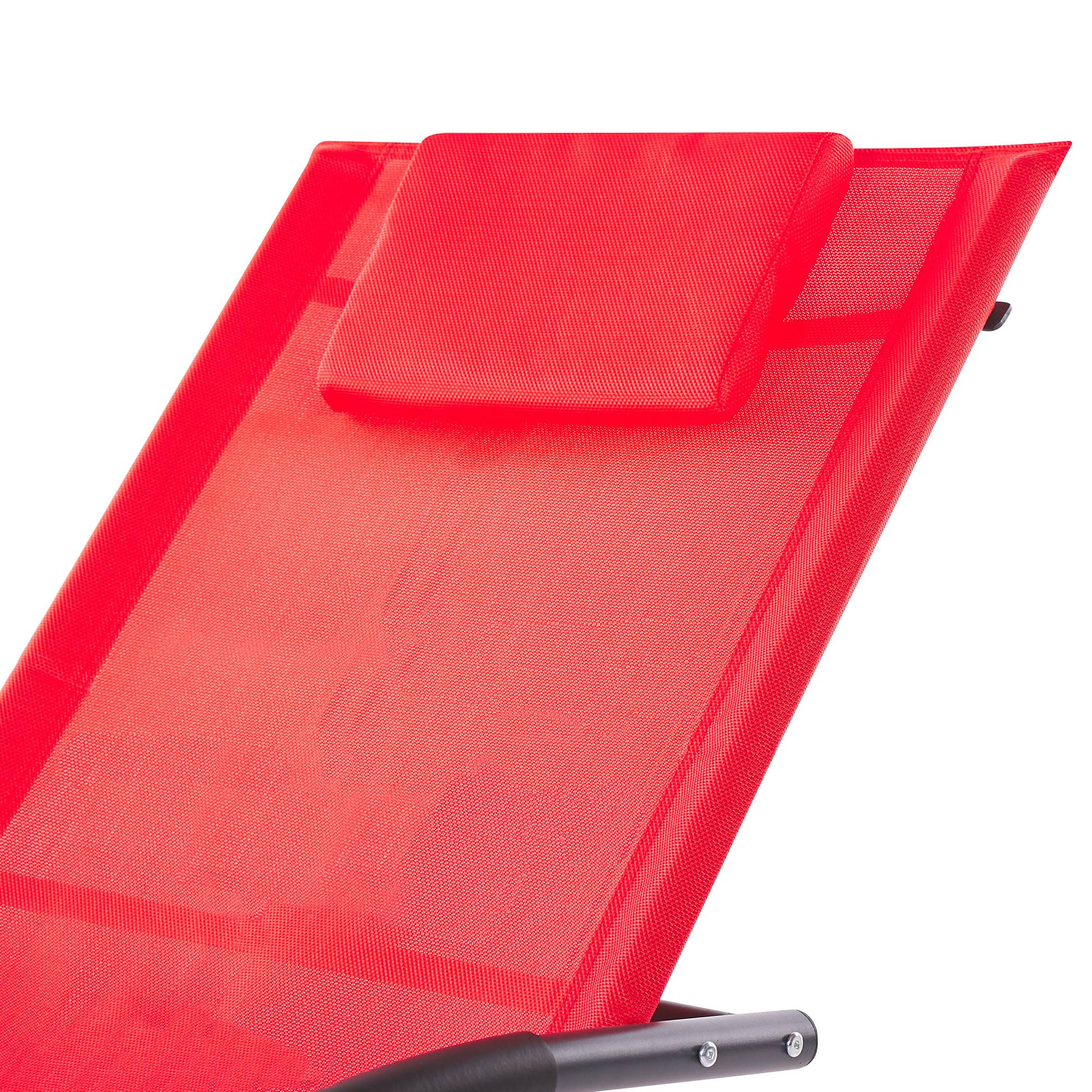 Beliani - Chaise longue Acier Rouge CARANO II - Beliani - Imagen 6