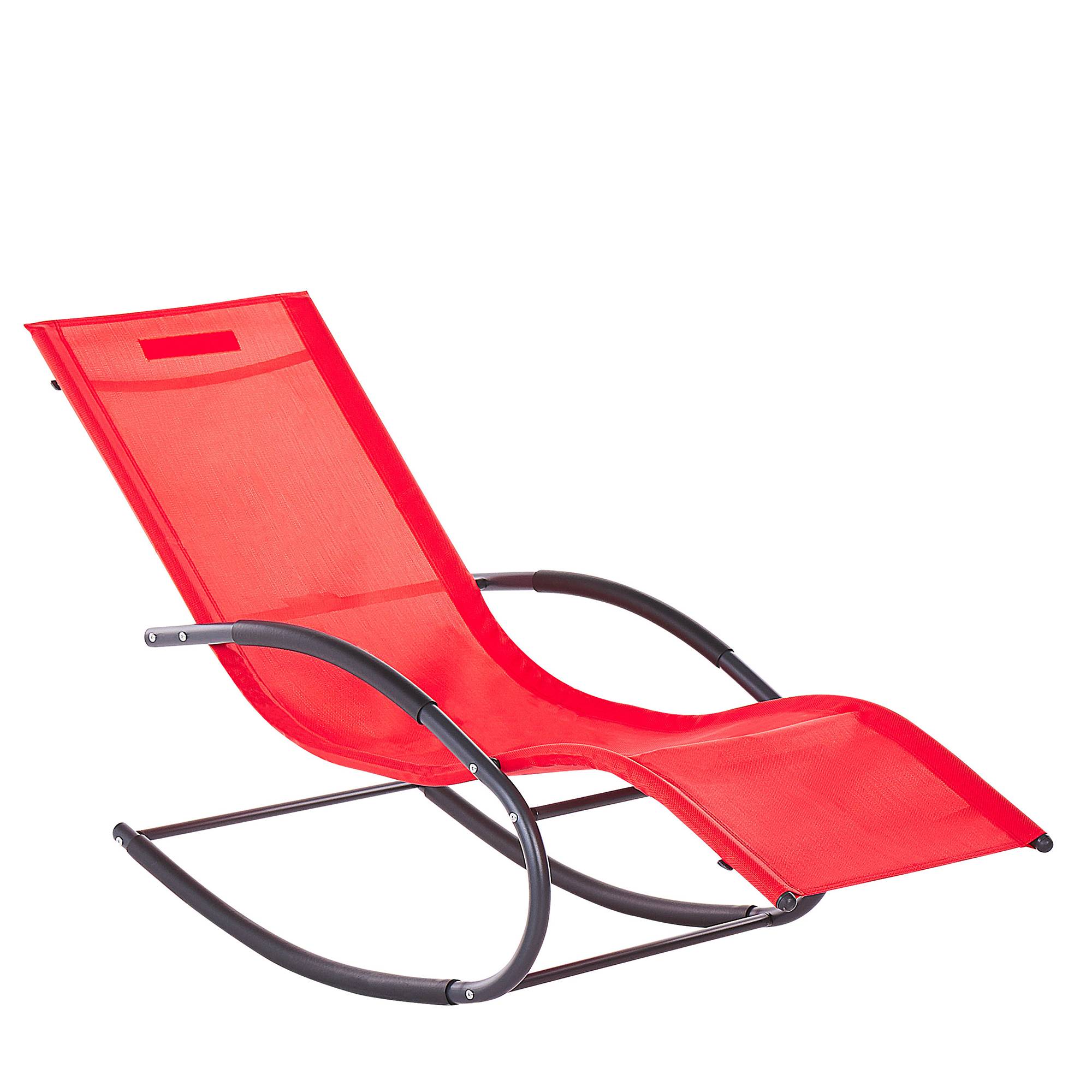 Beliani - Chaise longue Acier Rouge CARANO II - Beliani - Imagen 4