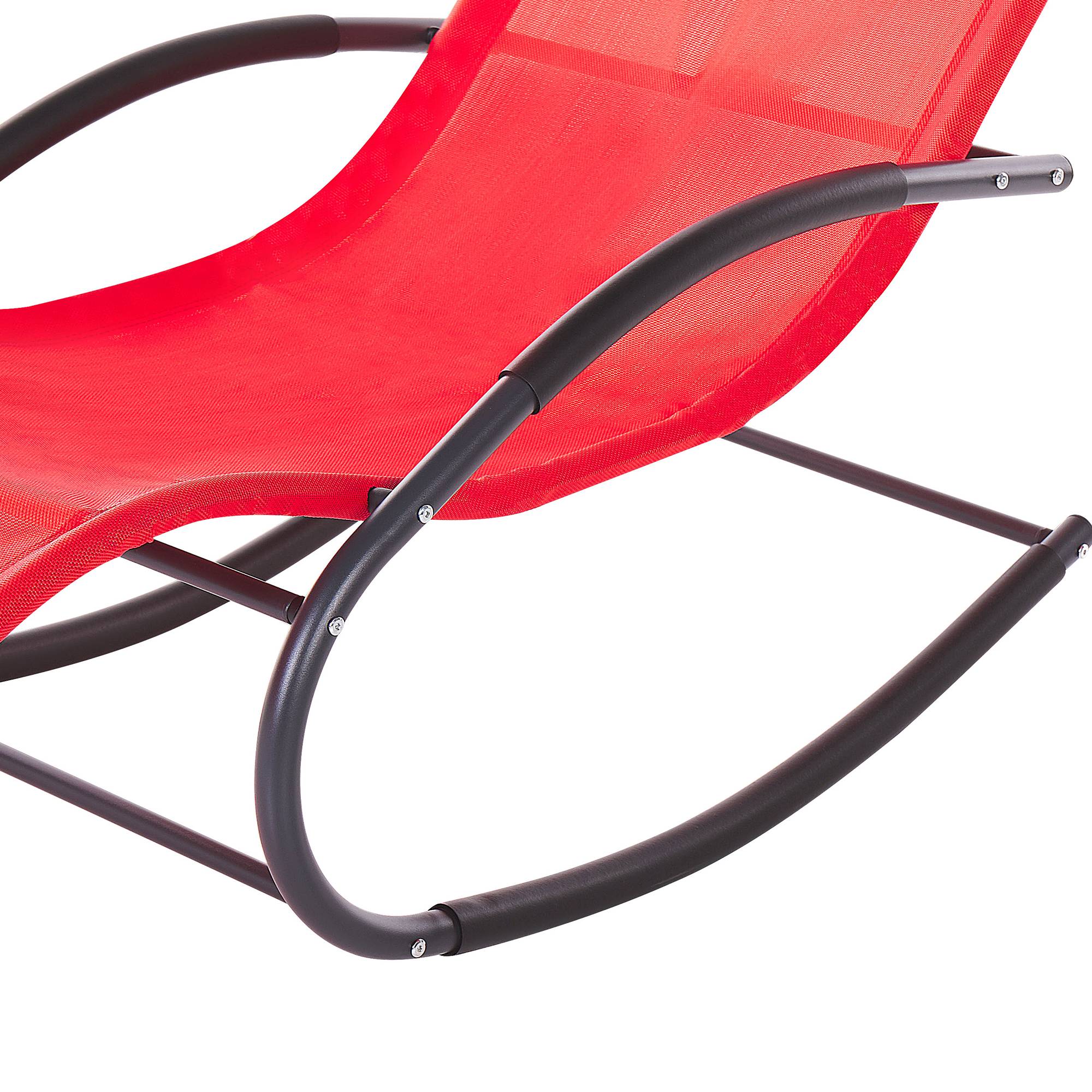 Beliani - Chaise longue Acier Rouge CARANO II - Beliani - Imagen 7