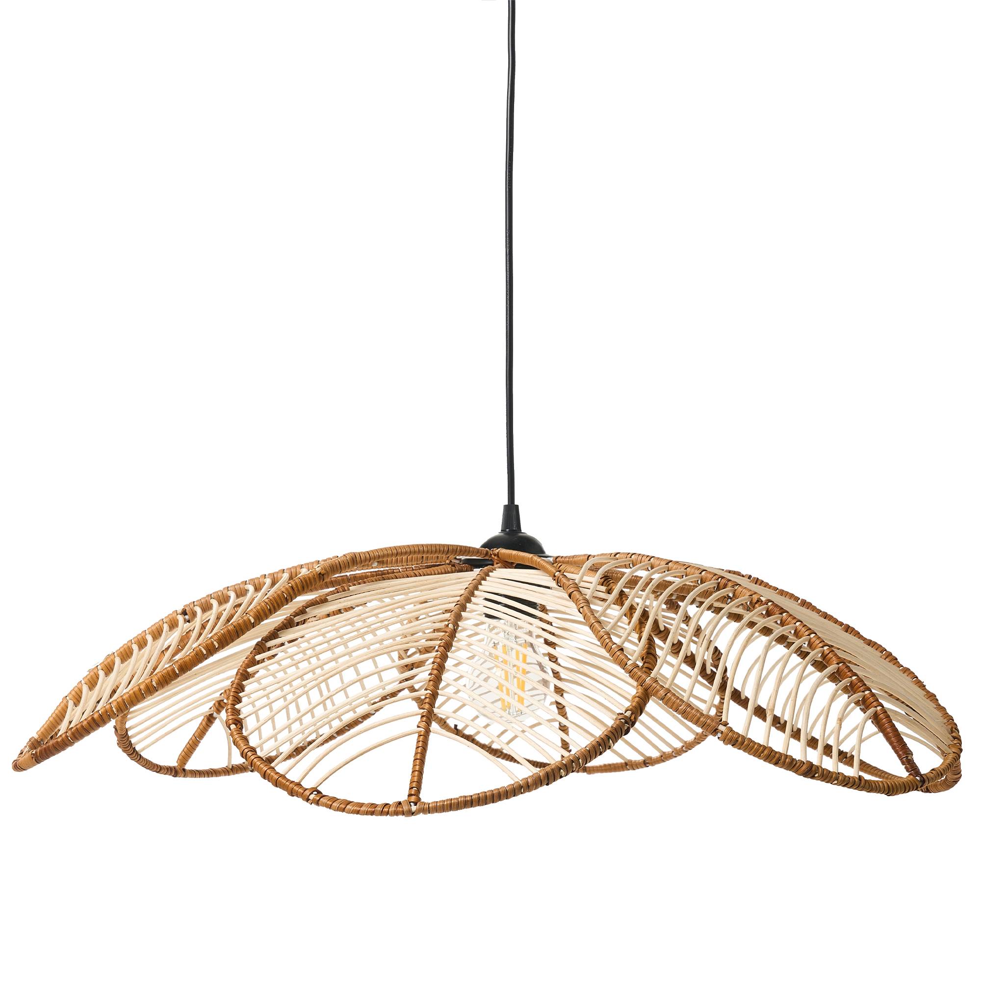Beliani - Lampe suspension Rotin Naturel NIGUA - 66x66x130- Beliani - Image 2