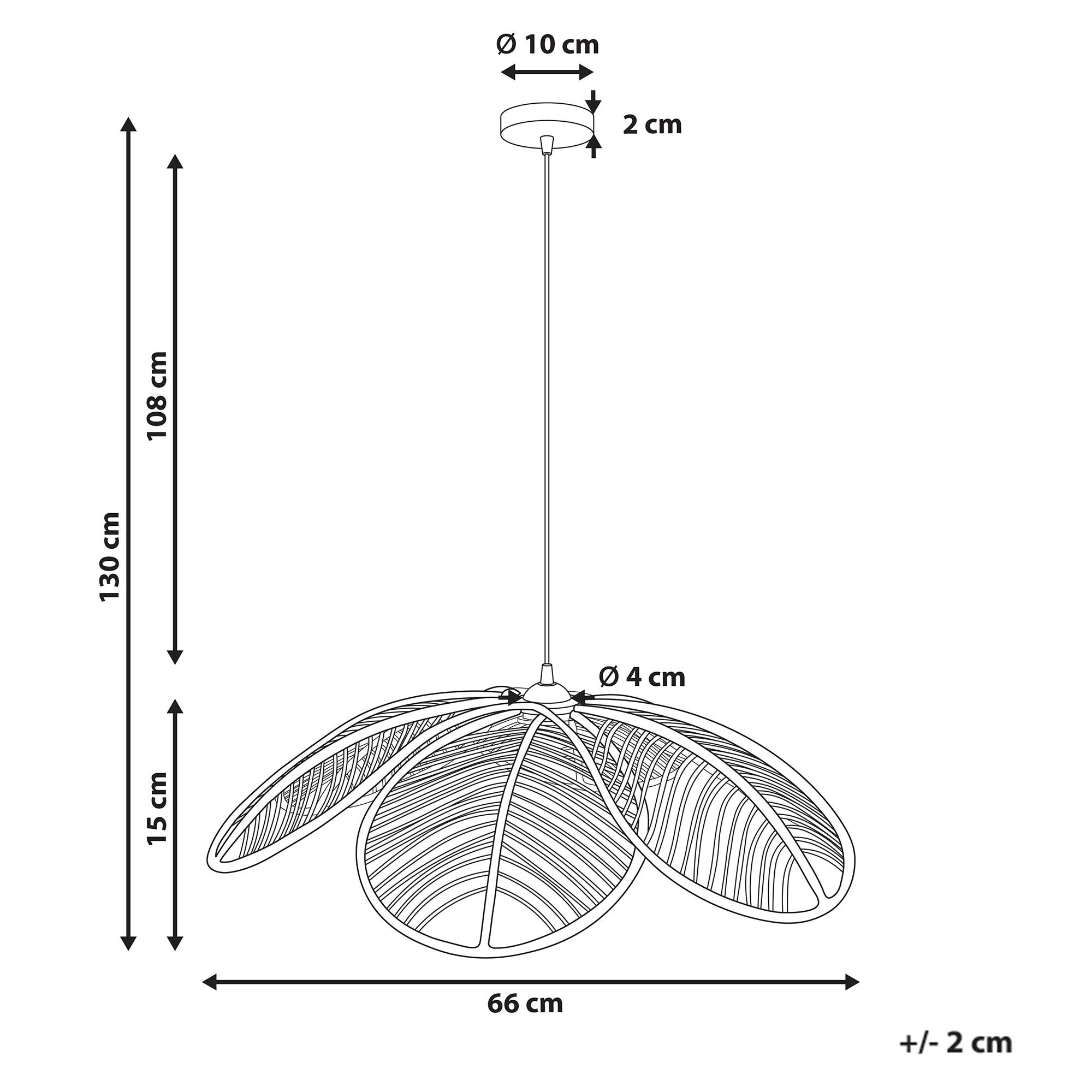 Beliani - Lampe suspension Rotin Naturel NIGUA - 66x66x130- Beliani - Image 3