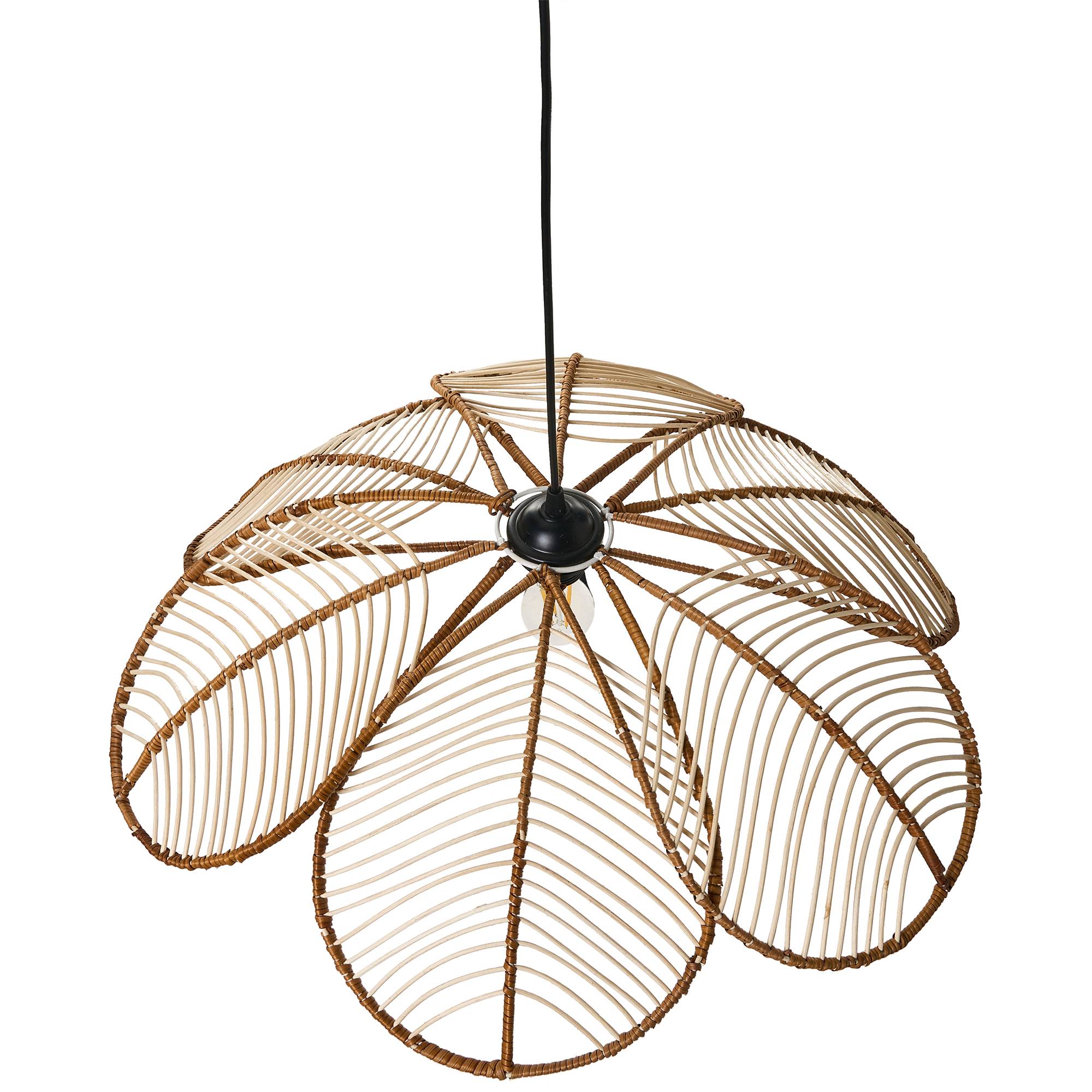 Beliani - Lampe suspension Rotin Naturel NIGUA - 66x66x130- Beliani - Image 5