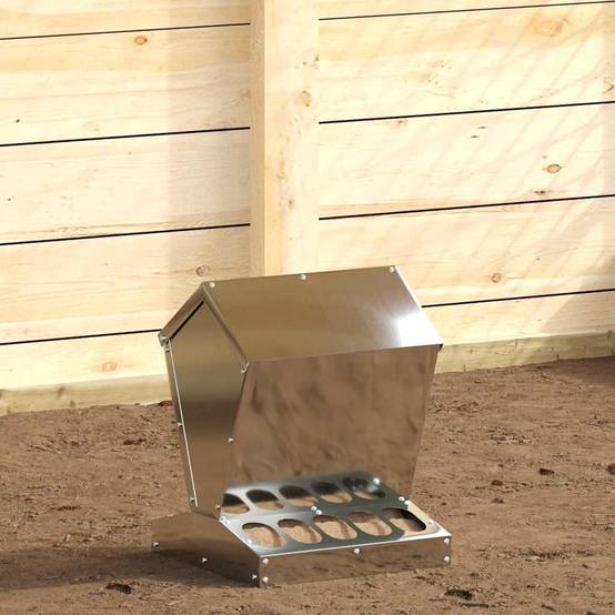 Petit Nourrisseur Carré Acier Galvanisé 4kg Argent - ComfortXL Outdoor Living - Image 1