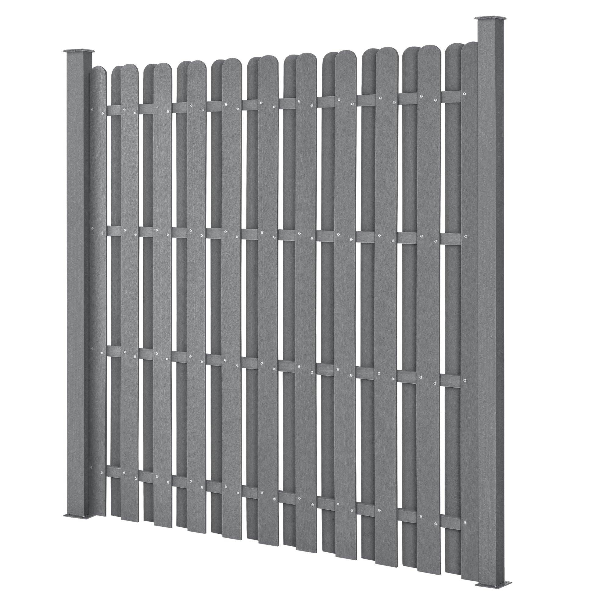 Helloshop26 - Clôture de jardin brise vent brise vue bois composite (WPC) 185 x 193 cm gris - Imagen 1
