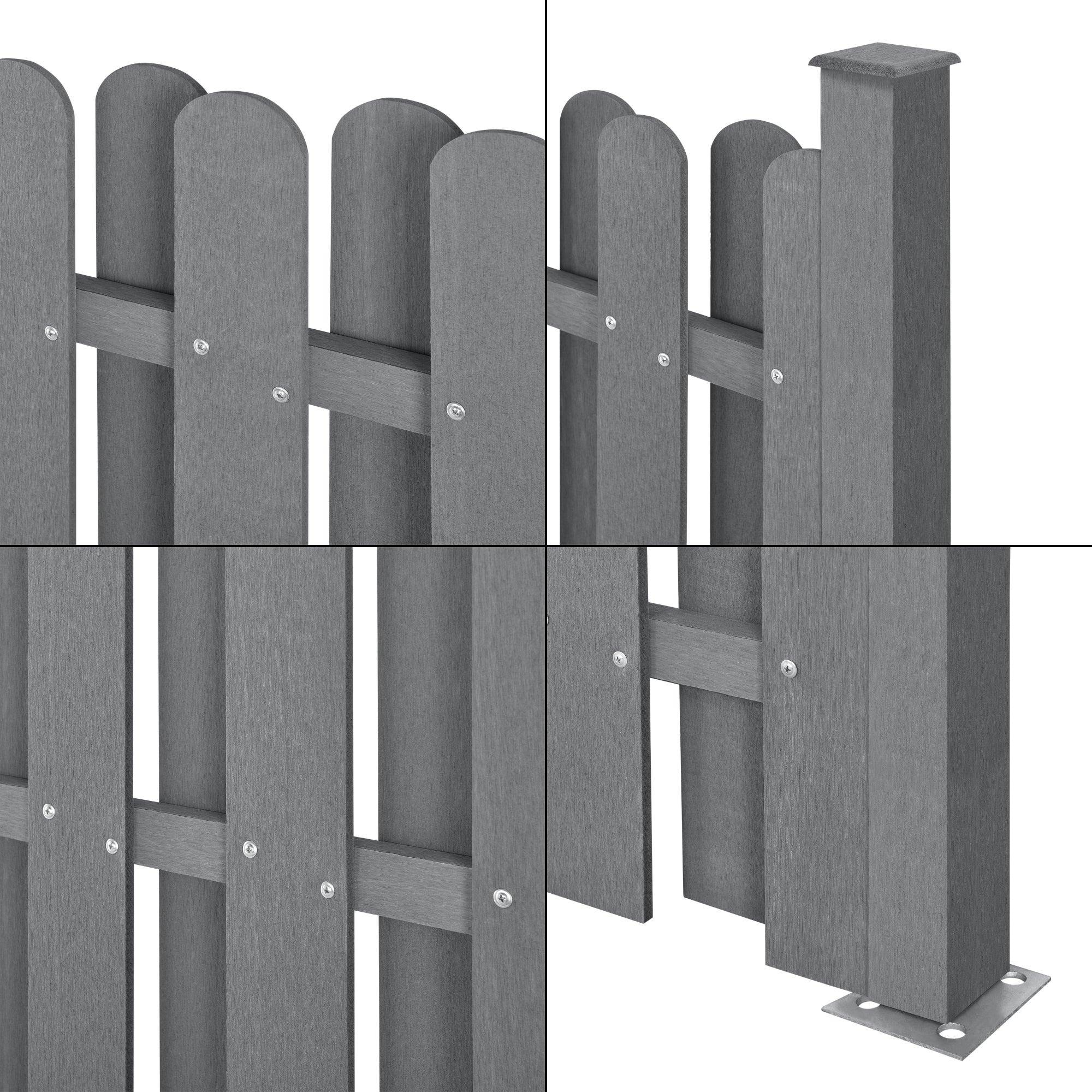Helloshop26 - Clôture de jardin brise vent brise vue bois composite (WPC) 185 x 193 cm gris - Imagen 4