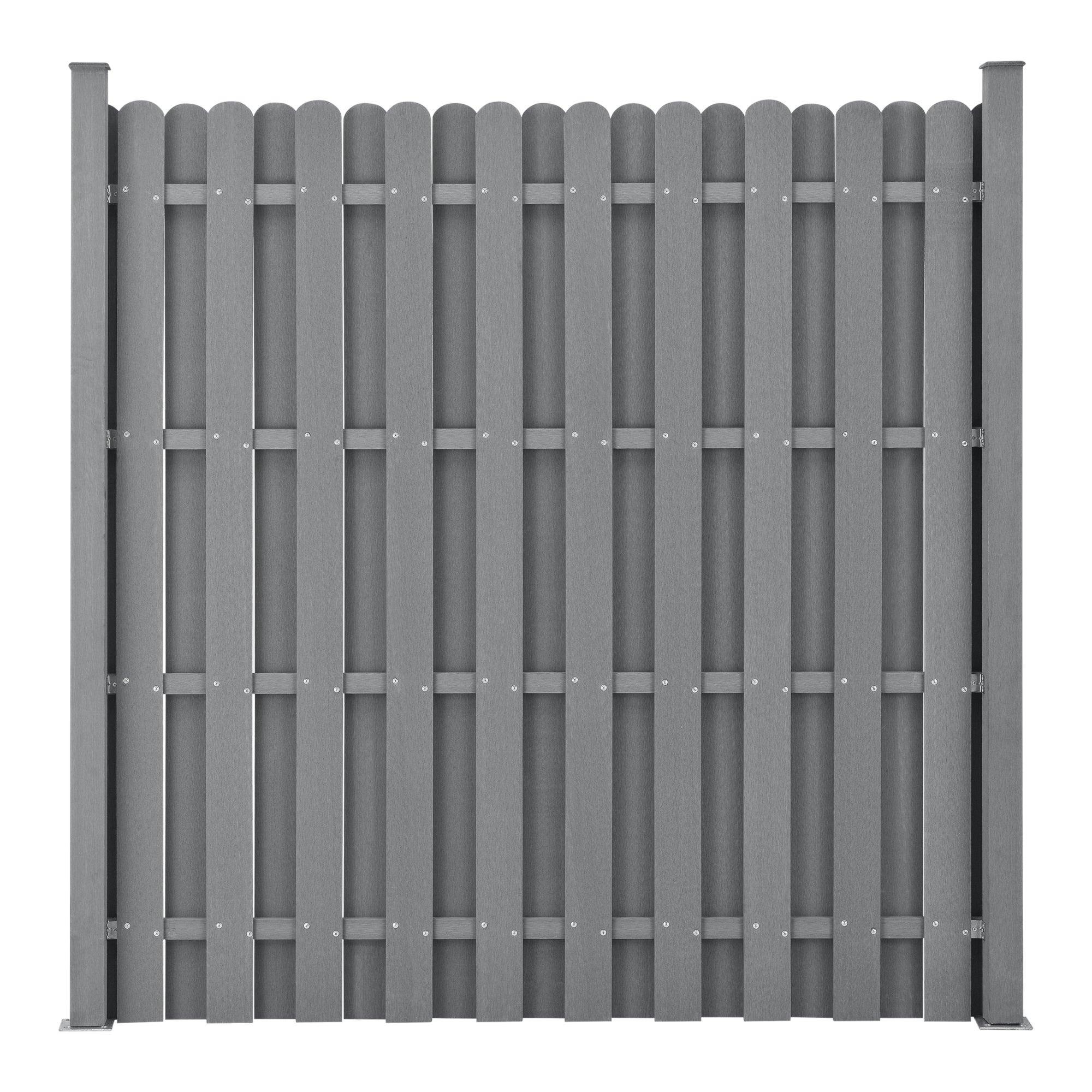 Helloshop26 - Clôture de jardin brise vent brise vue bois composite (WPC) 185 x 193 cm gris - Imagen 3