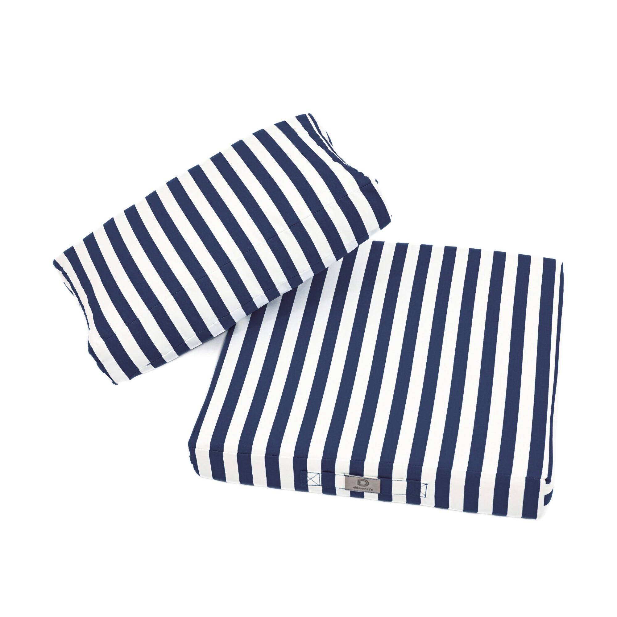 Coussins pour salon de jardin déhoussable 50x50cm Rayure bleu marine - Déco arts - Image 4