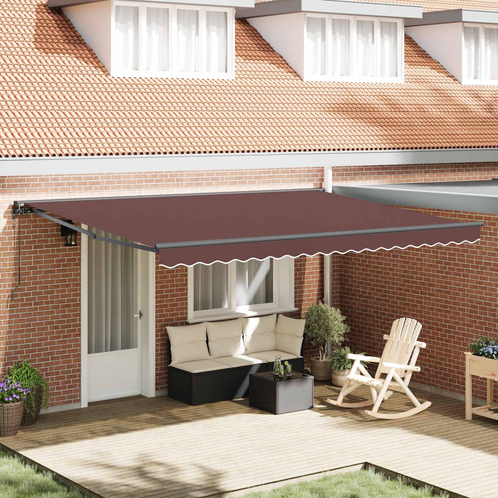 PANGIVO - Store rétractable polyester marron 450 x 300 x 165 cm, 3330896 - PANGIVO - Image 1