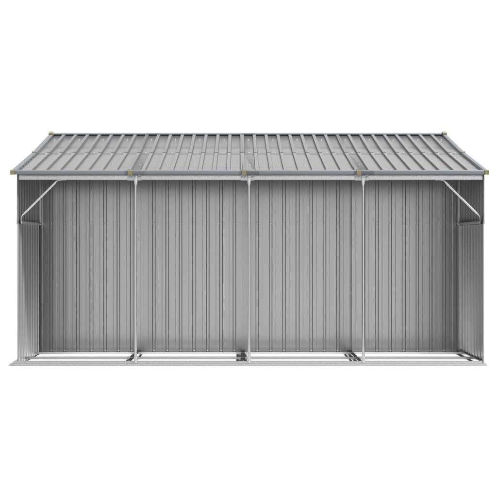 Helloshop26 - Abri de jardin cabane cabanon maison de stockage remise extérieur hangar outils robuste 277 x 365,5 x 179 cm acier galvanisé gris - Imagen 5