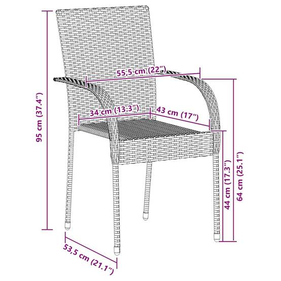 Chaise bois composite 4 places rotin noir 55,5 x 53,5 x 95 cm - Prolenta premium p3116.9 - Image 9