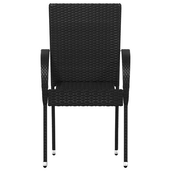 Chaise bois composite 4 places rotin noir 55,5 x 53,5 x 95 cm - Prolenta premium p3116.9 - Image 4