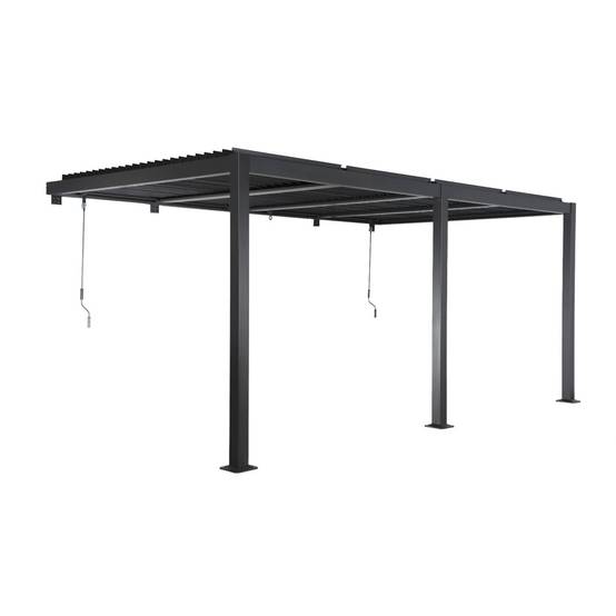 sweeek - Pergola bioclimatique aluminium adossée lames orientables 5x3m anthracite Palace | sweeek - Image 2