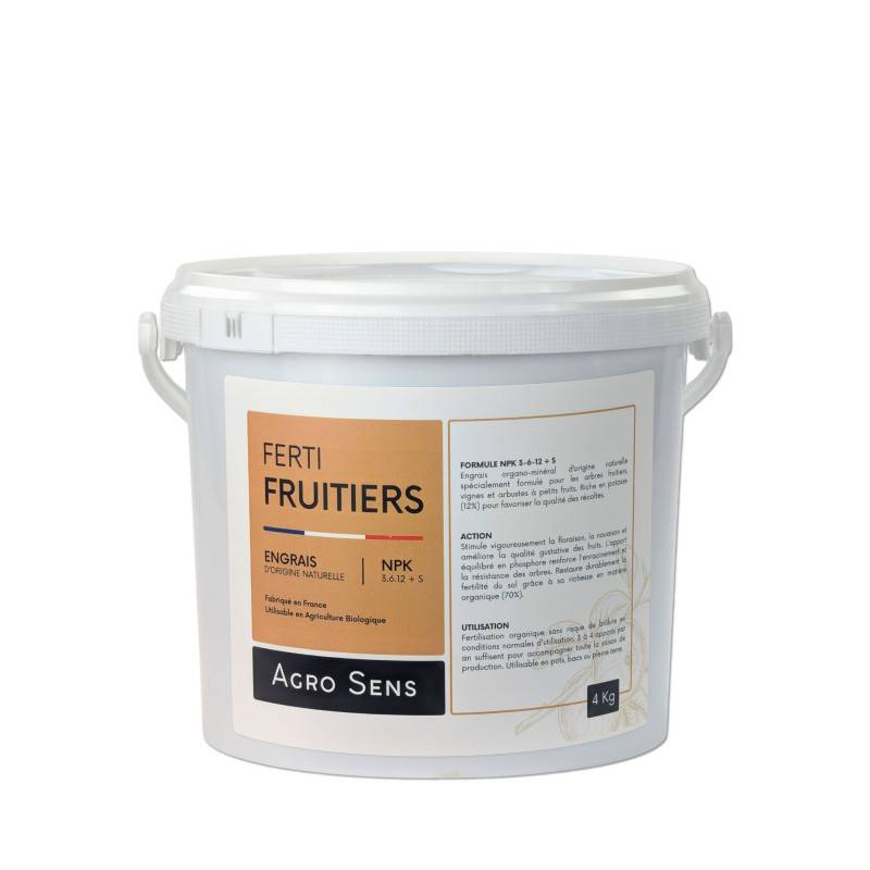 Ferti Fruitiers - Engrais pour arbres fruitiers - Seau 4 kg