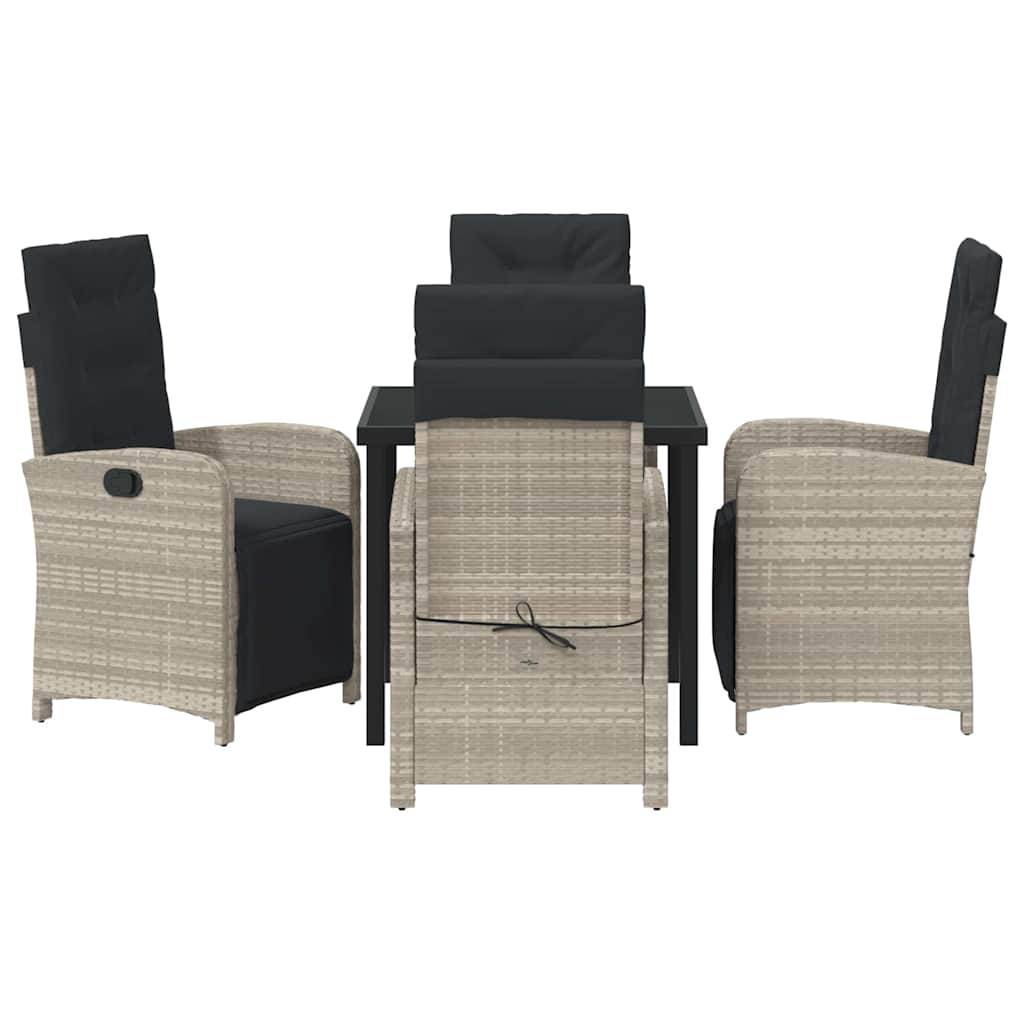 Salon de jardin 4 places Polyrotin Fauteuils confortables à dossier réglable Gris clair – ComfortXL Outdoor Living - Image 7