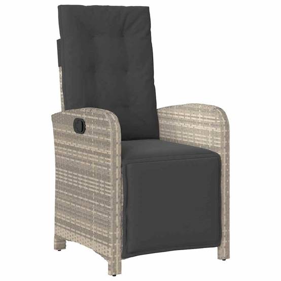 Salon de jardin 4 places Polyrotin Fauteuils confortables à dossier réglable Gris clair – ComfortXL Outdoor Living - Image 6