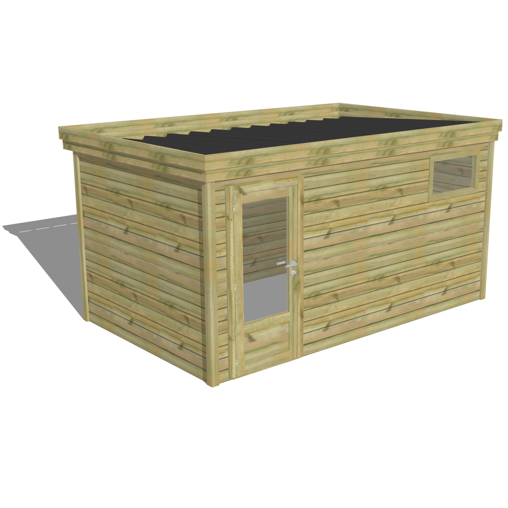 Abri Français - ABRI DE JARDIN bois  autoclave 27mm - 4,34x2,64m / 11m2 - Bac acier - Abri Français
