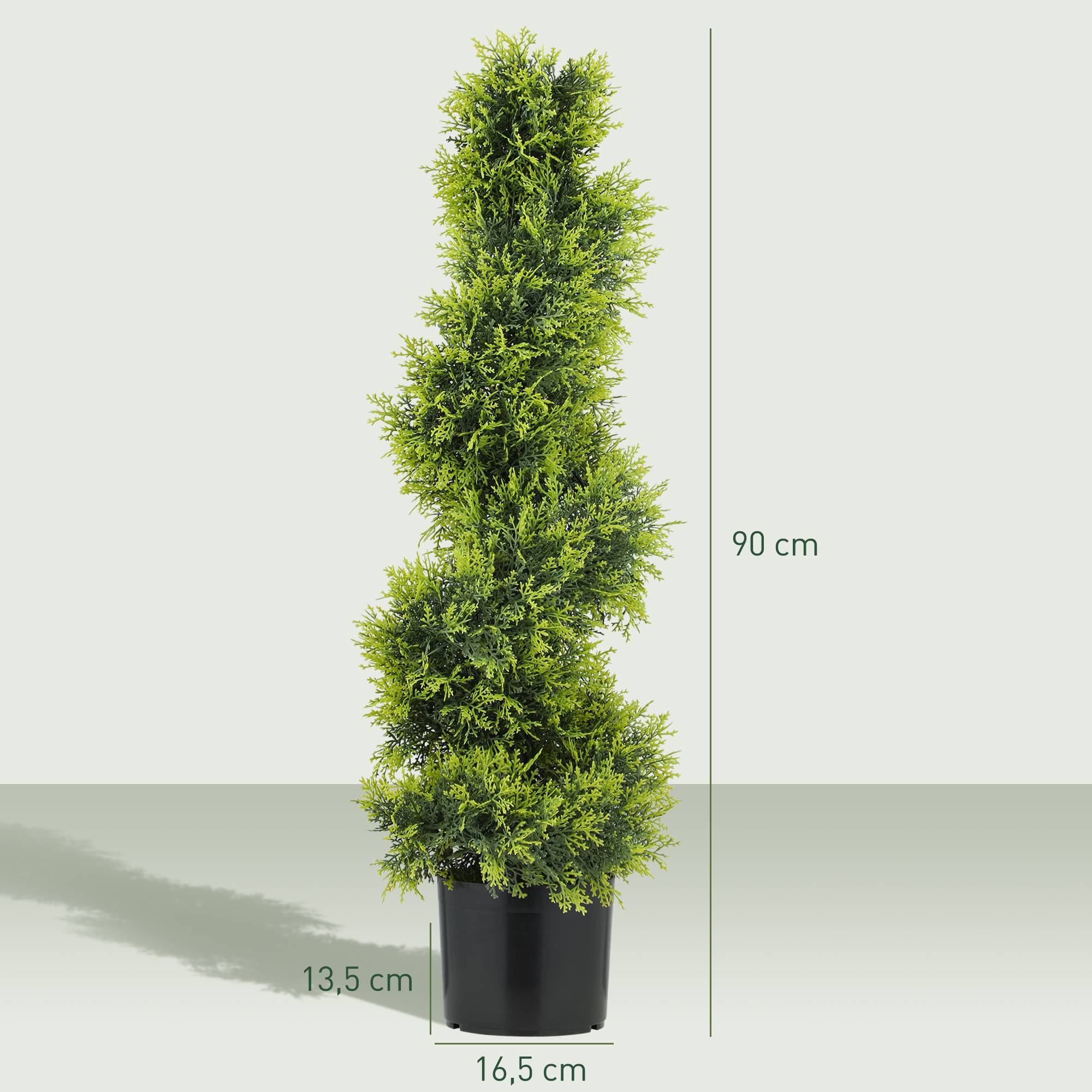 Cyprès artificiel 90 cm en spirale, plante artificielle, plantes plastique en pot, déco moderne - Image 5