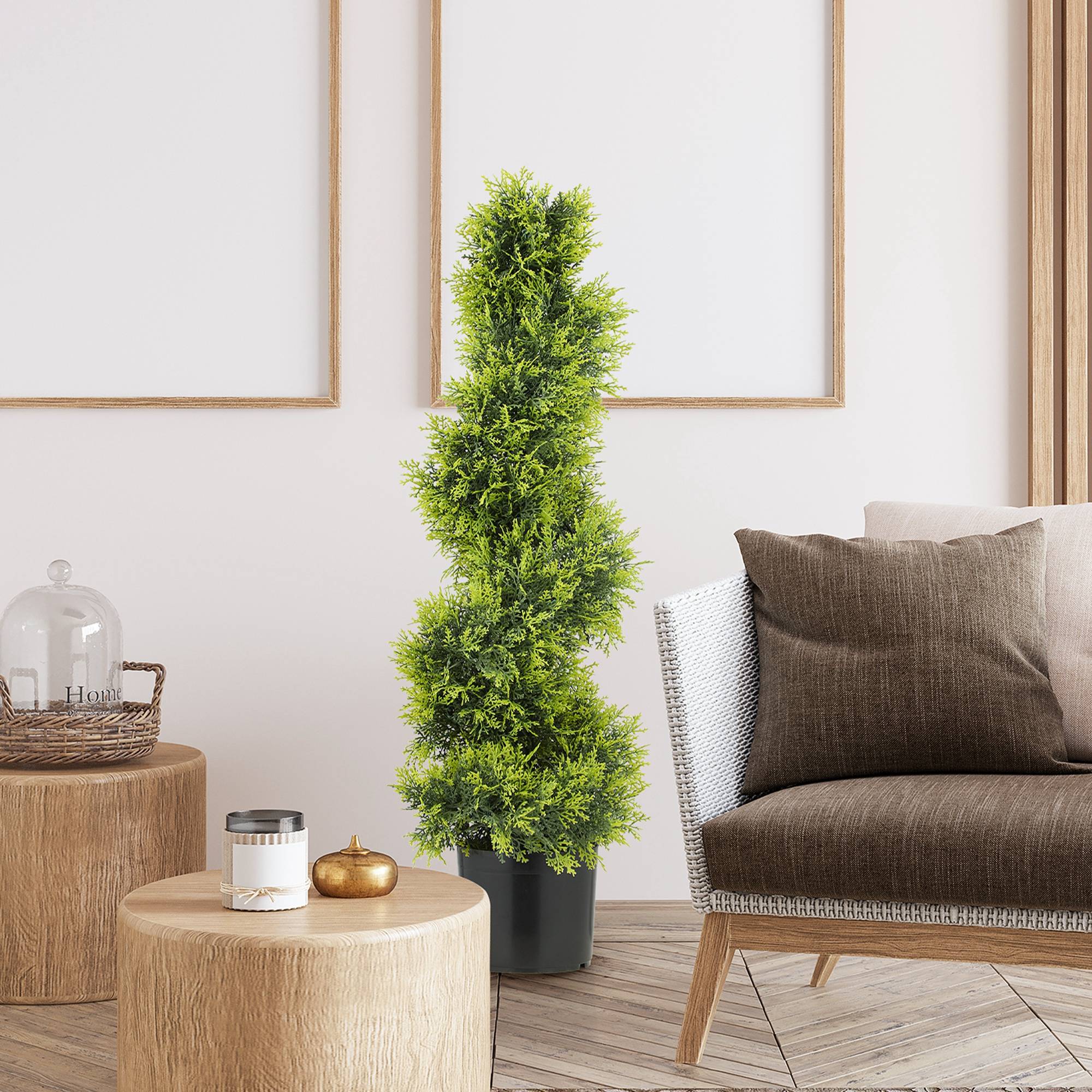 Cyprès artificiel 90 cm en spirale, plante artificielle, plantes plastique en pot, déco moderne - Image 10