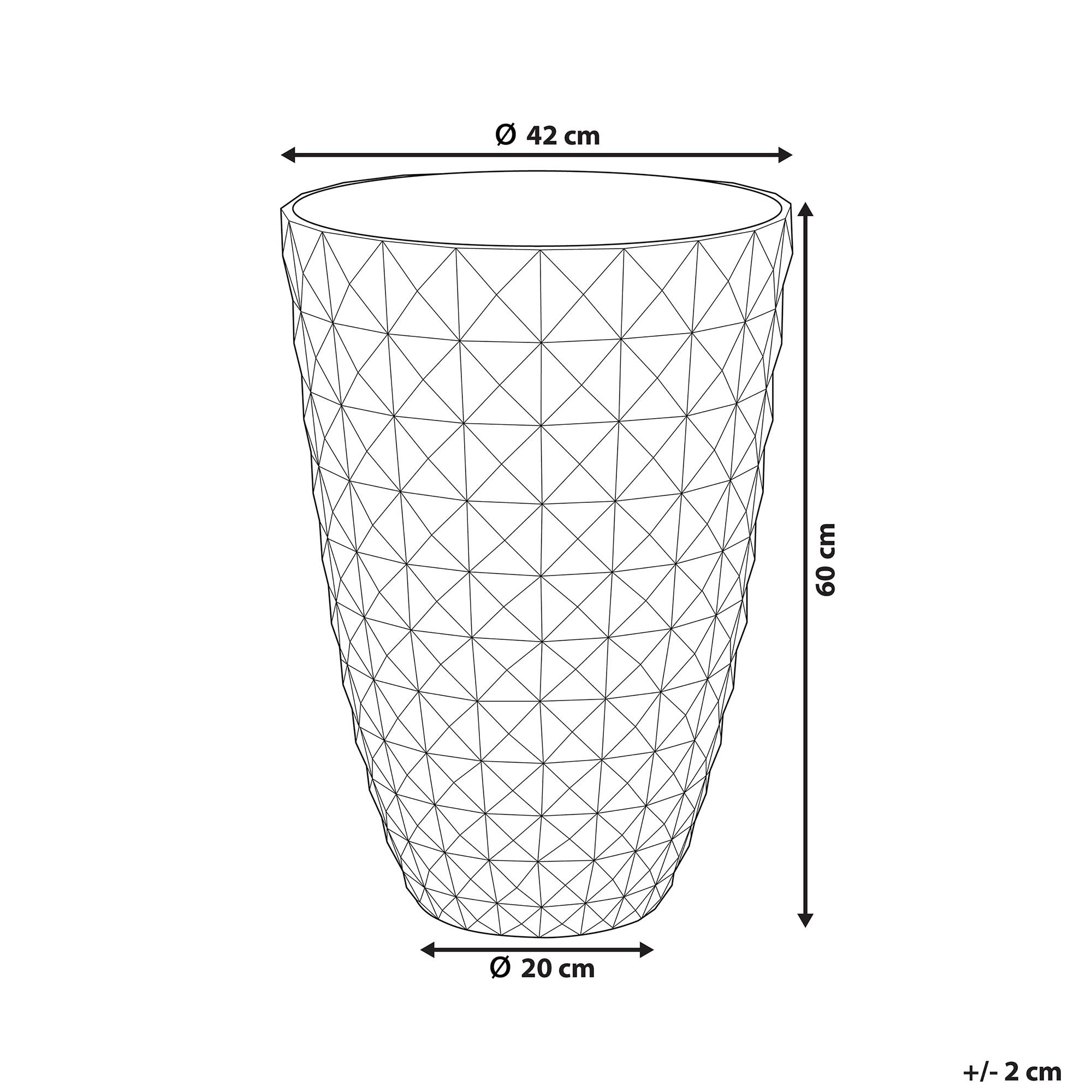 Beliani - Haut Cache-Pot Bleu Marine en Fibre d'Argile et Verre 42 cm Diamètre Rond avec Relief Pot de Fleurs Idéal pour Extérieur et Intérieur - Imagen 3
