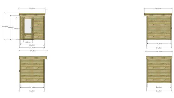Sans Marque - ABRI DE JARDIN bois autoclave 27mm - 2,14x2,14m / 5m2 - Bac acier - Abri Français - Image 4