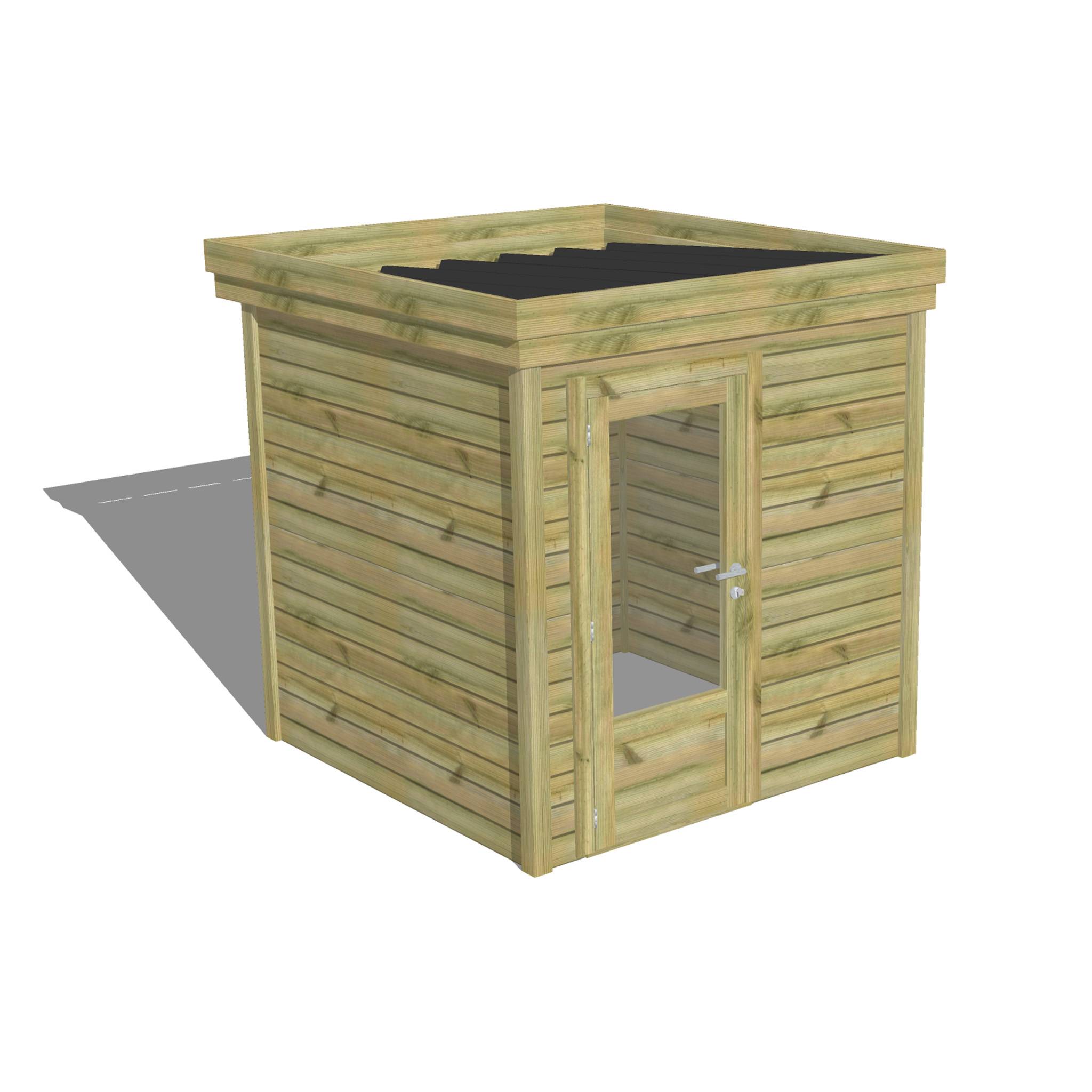 Sans Marque - ABRI DE JARDIN bois  autoclave 27mm - 2,14x2,14m / 5m2 - Bac acier - Abri Français - Imagen 1