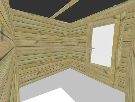 Sans Marque - ABRI DE JARDIN bois autoclave 27mm - 2,14x2,14m / 5m2 - Bac acier - Abri Français - Image 5