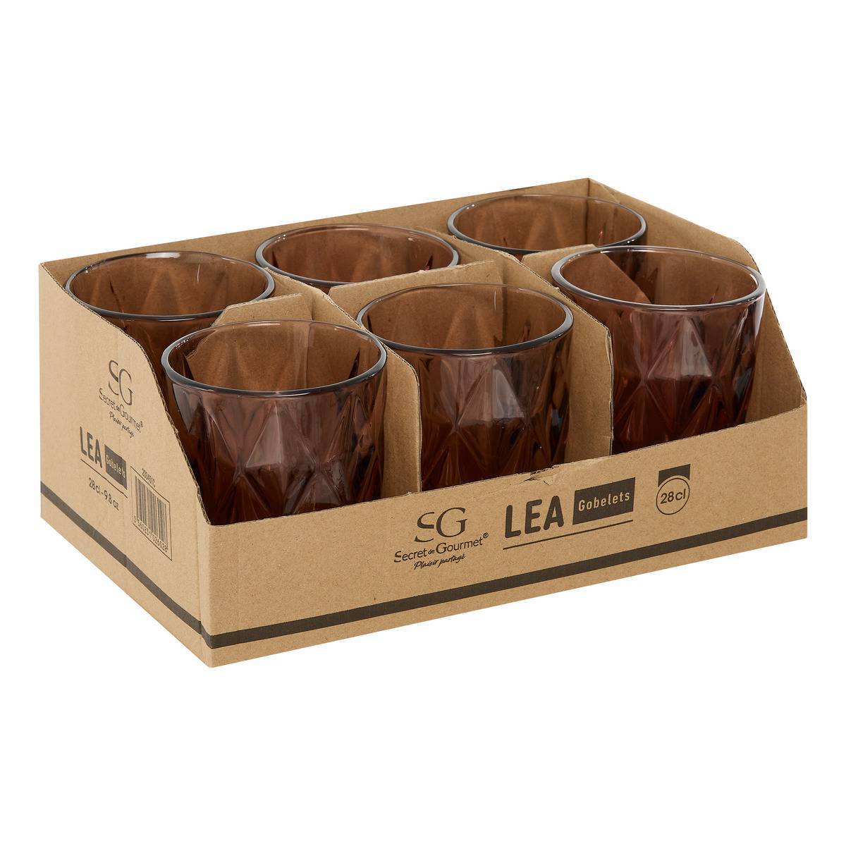 Atmosphera - Lot de 6 Gobelets Lea rose moyen D8,1xH10cm - Atmosphera Créateur d'intérieur - Image 2