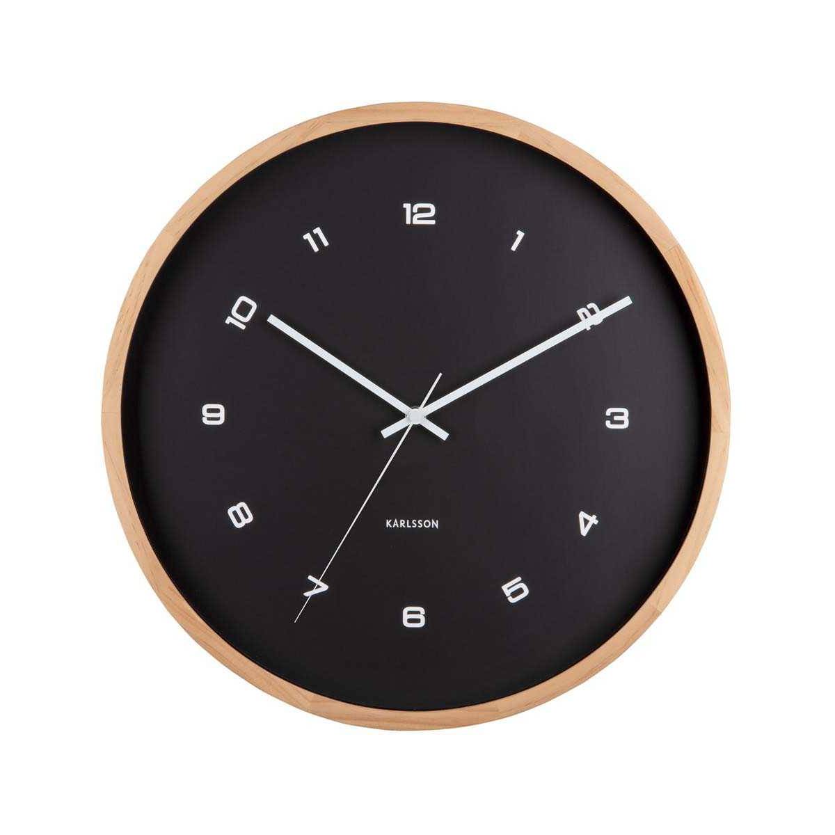 Karlsson - Horloge murale en bois Modesta Noir - Imagen 1