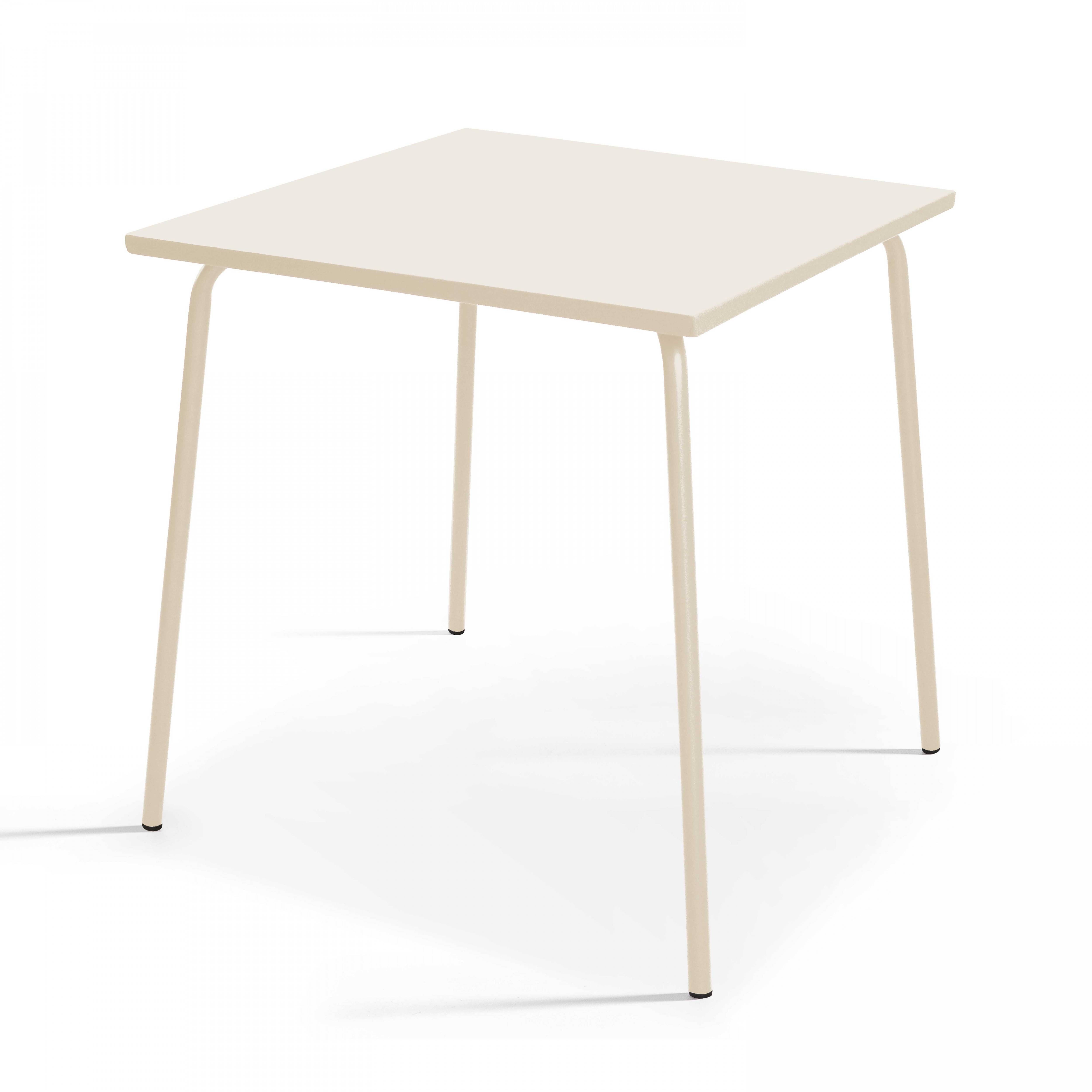 Oviala - Ensemble table de jardin carrée et 2 chaises bistrot ivoire Palavas - Oviala - Imagen 2