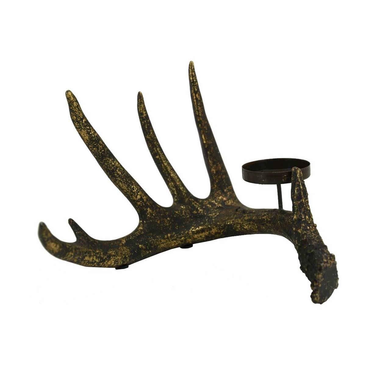 Aubry Gaspard - Porte bougie bois de cerf en polyrésine 1 bougie - Imagen 1