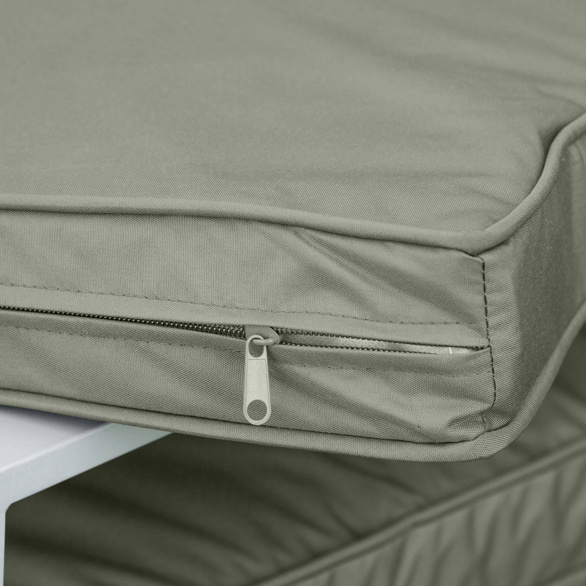 Ensemble de 2 coussins d'assise, 56 x 52 cm, housse en tissu avec fermeture éclair, épaisseur 7 cm, lavable, gris foncé - Image 10