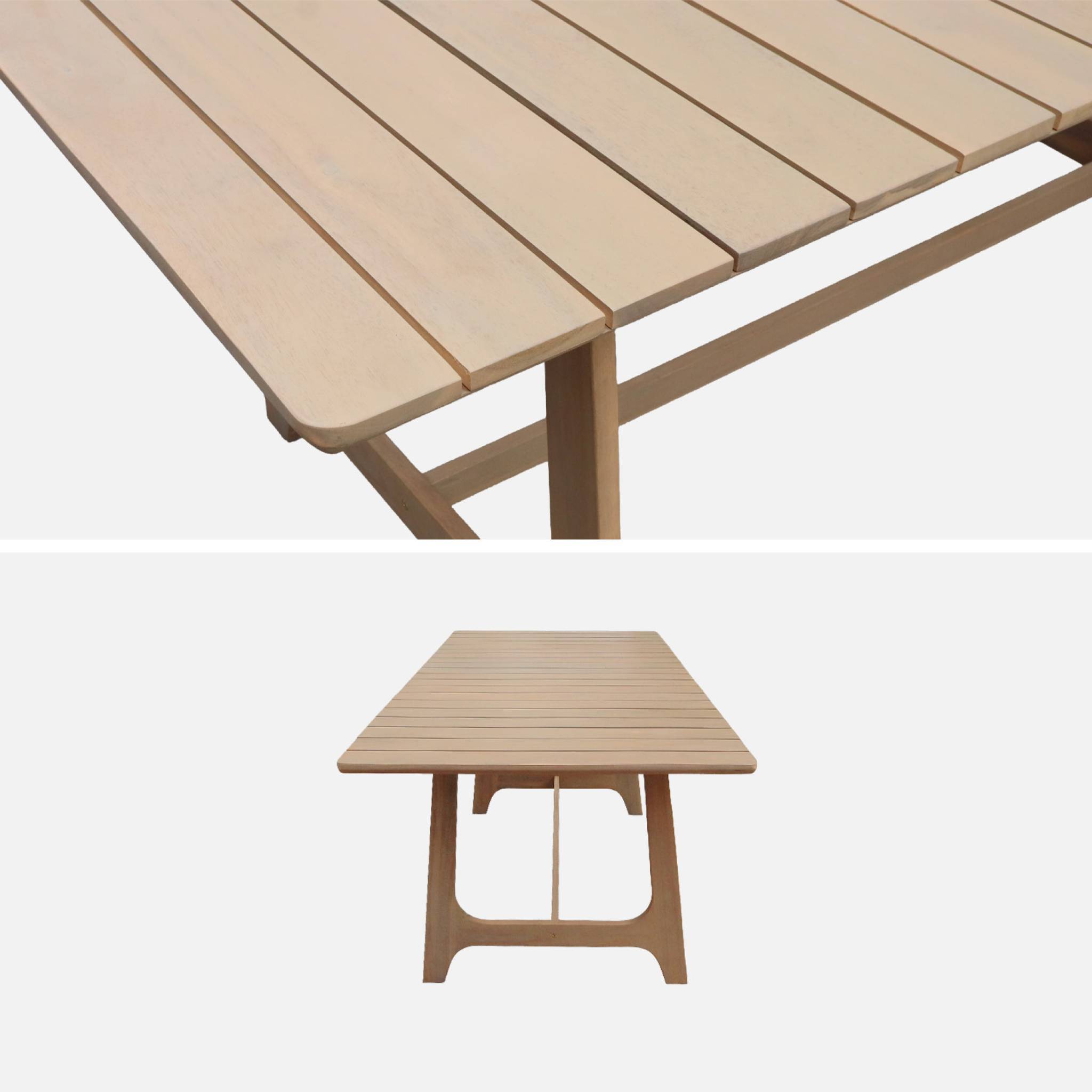 sweeek - Table de jardin bois d'acacia naturel 8 places - Aroha | sweeek - Image 3