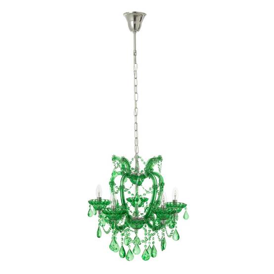 J-Line - Lustre en Verre "Antique" 57cm Vert Émeraude - Image 1