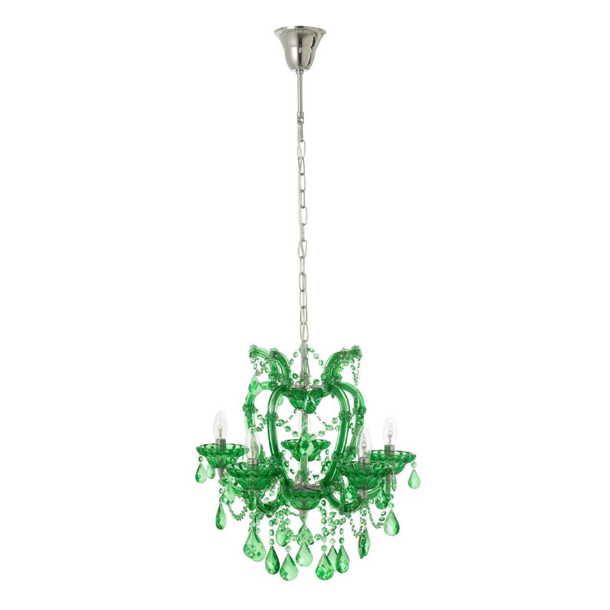 J-Line - Lustre en Verre "Antique" 57cm Vert Émeraude - Image 1