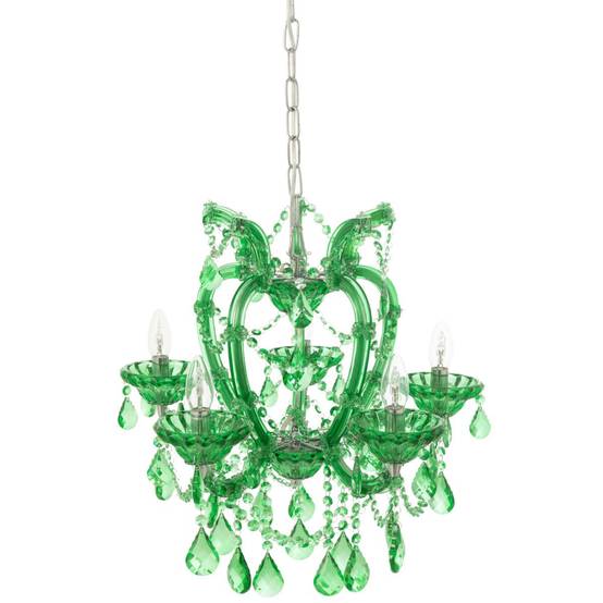 J-Line - Lustre en Verre "Antique" 57cm Vert Émeraude - Image 3