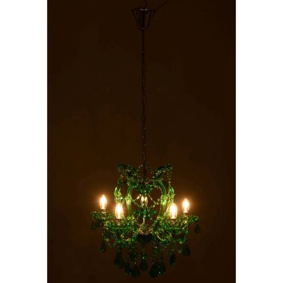 J-Line - Lustre en Verre "Antique" 57cm Vert Émeraude - Image 4