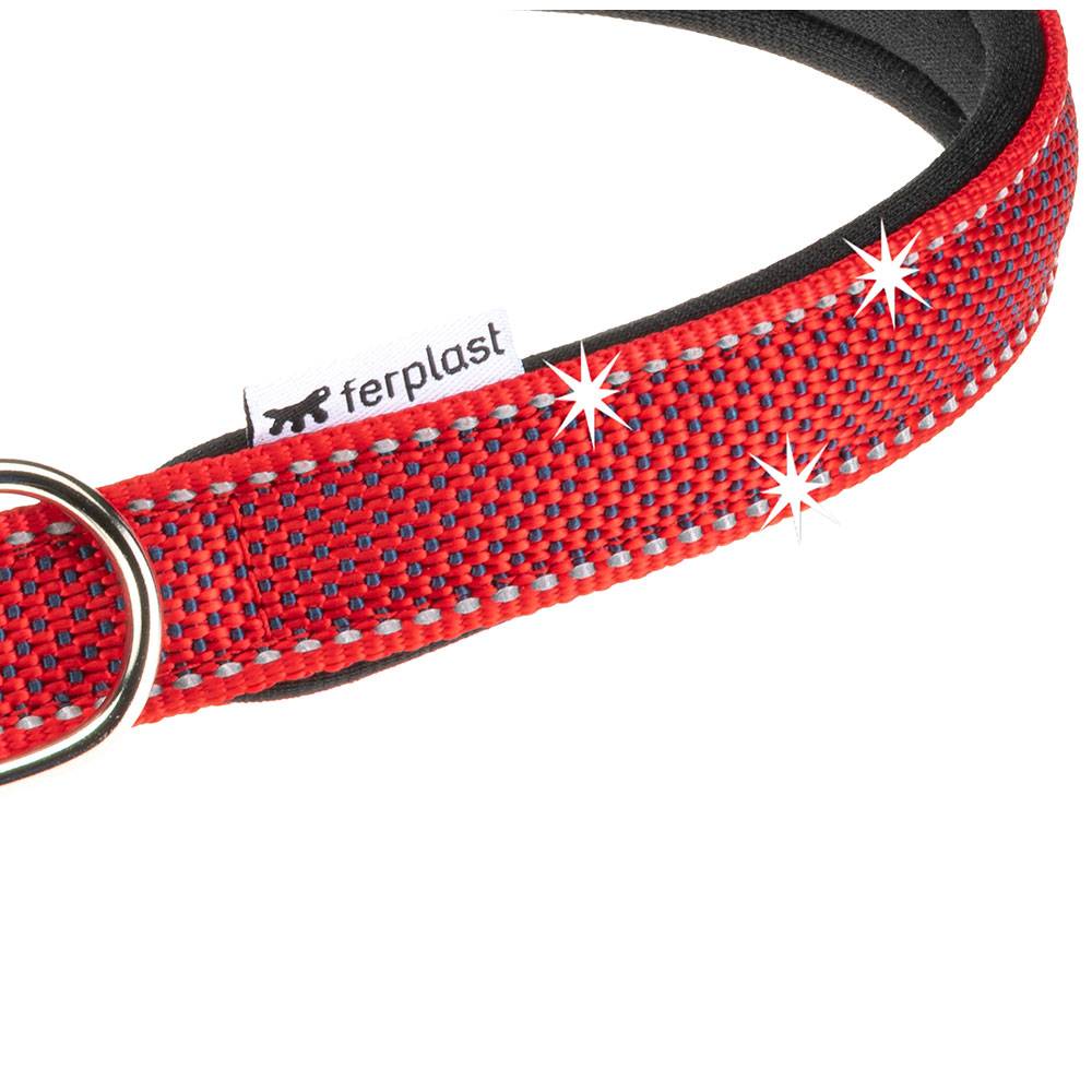 Ferplast - Collier pour Chiens Réfléchissant Rembourré DAYTONA DELUXE C25/45, Réglable, Boucle en Métal, Rouge-Noir - Imagen 5