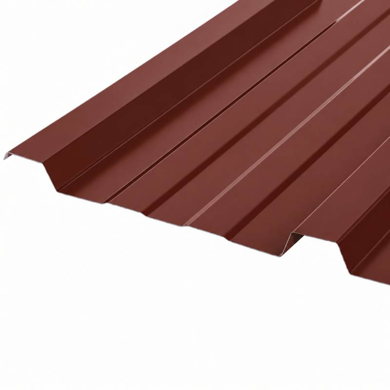 Plaque nervurée acier galvanisé laqué 900/25 - Coloris - Rouge 8012, Epaisseur - 0.5 mm, Largeur - 90 cm, Longueur - 300 cm - Image 3