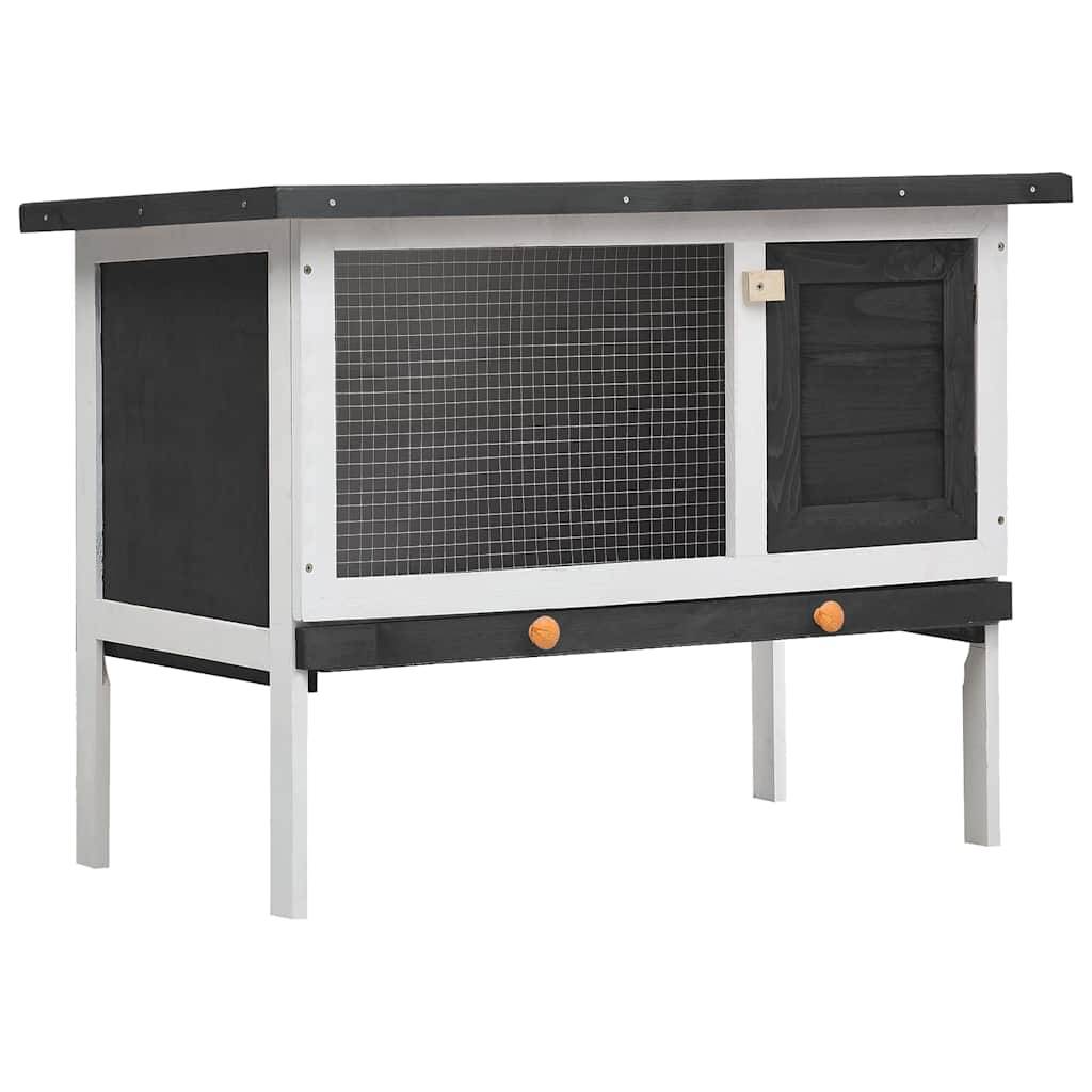 Vidaxl - Clapier d'extérieur 1 niveau Gris Bois vidaXL 170828 - Imagen 1