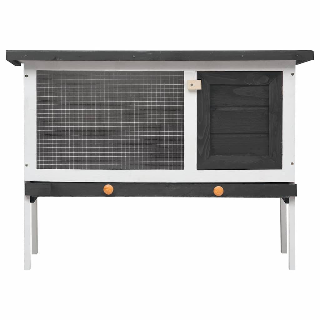 Vidaxl - Clapier d'extérieur 1 niveau Gris Bois vidaXL 170828 - Imagen 4