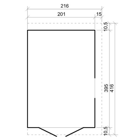 Timbela - Abri de Jardin en Bois Naturel H243x216x416 cm / 8 m² sans paroi latérale avec fenêtres - 17 mm d’épaisseur - Timbela M340 - Image 6