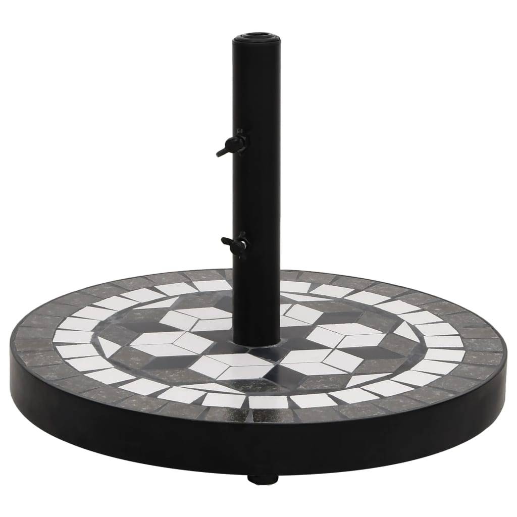 Vidaxl - Base de parasol noir et blanc rond 12 kg vidaXL 362223