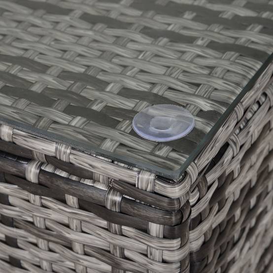 Table basse jardin polyrattan gris 85x50x39cm, pratique pour balcon et terrasse - Image 7