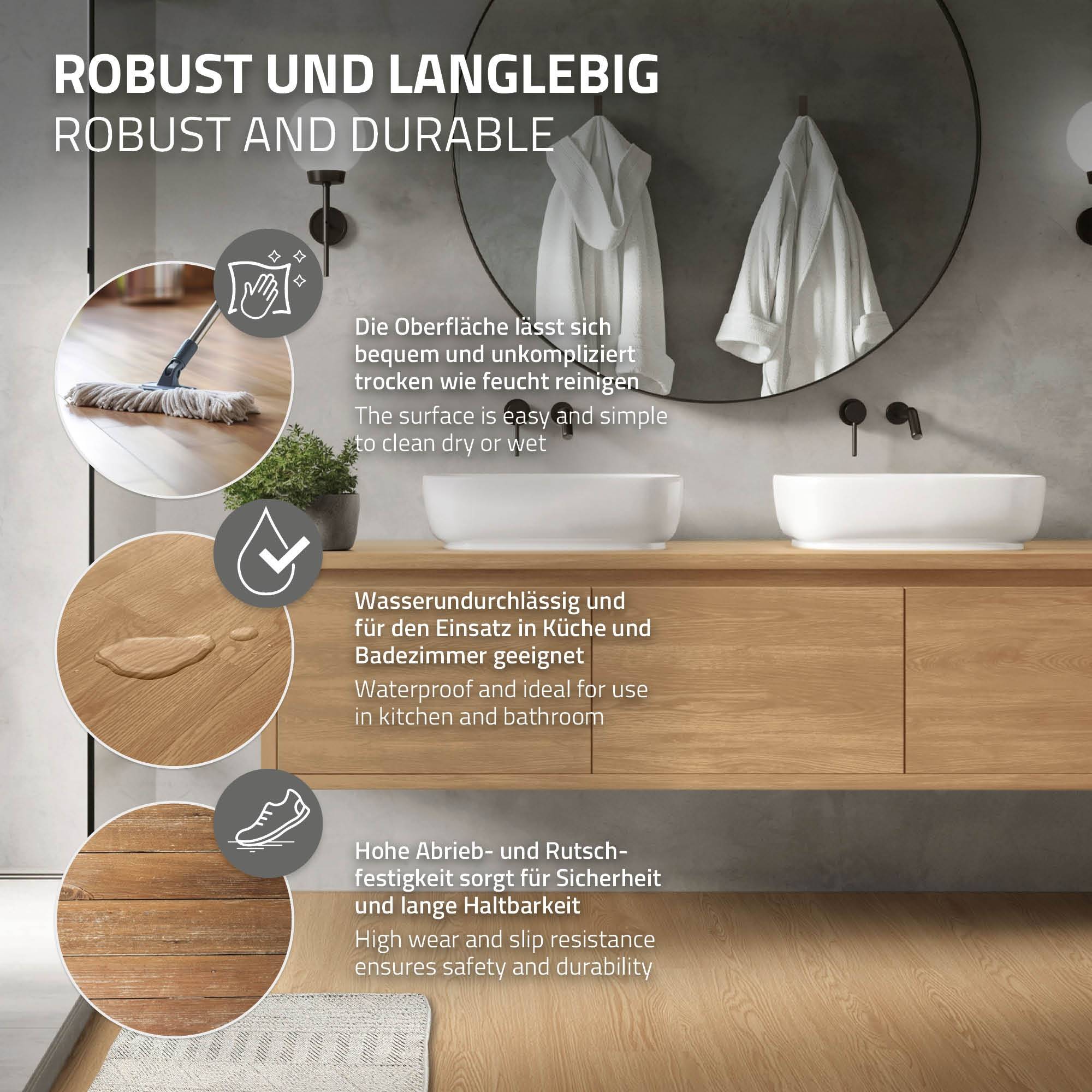 Parquet PVC Vinyle Adhésif Gris Aspect Pin - 6,69m² (48 Planches) - Neuf - Made In Germany