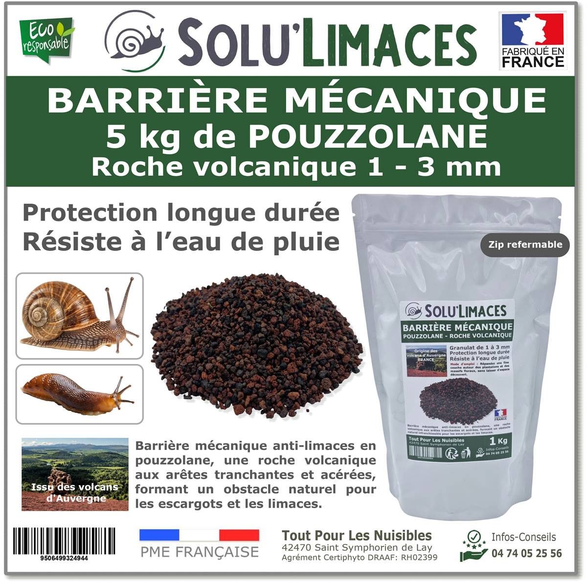 SOLU'LIMACES - POUZZOLANE 5 kg - Barrière Anti Limaces, Escargots et autres gasteropodes - Image 1