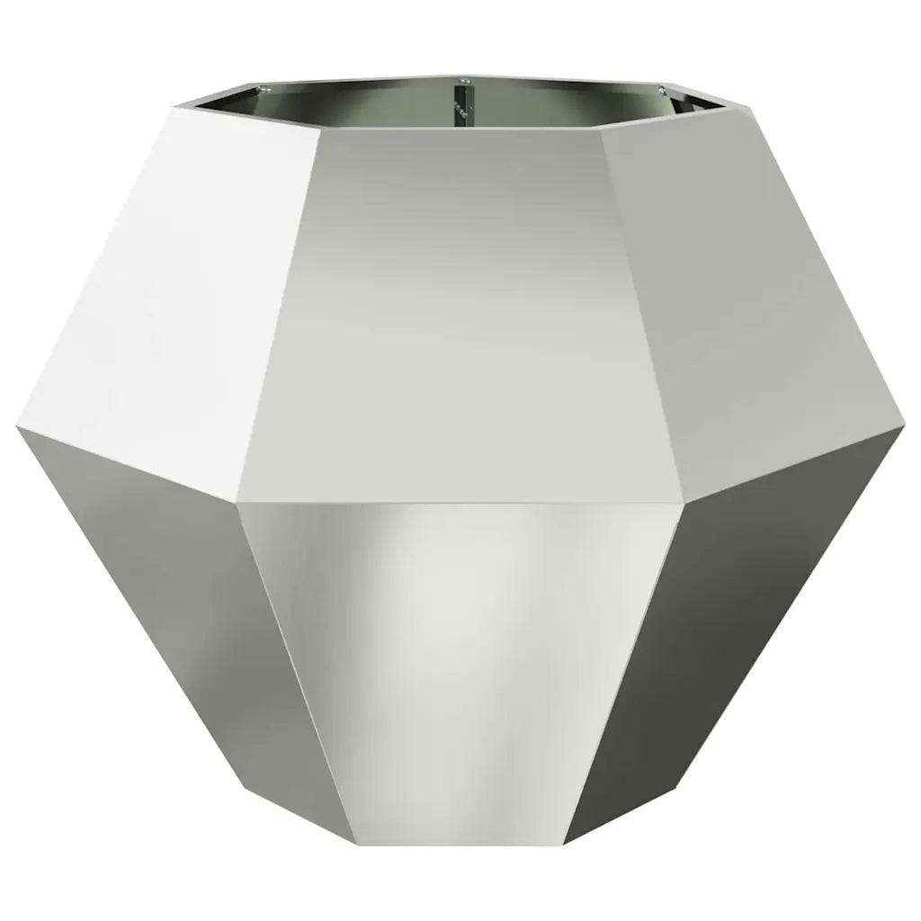 Helloshop26 - Jardinière rectangulaire 100 x 100 x 80 cm design extérieur pratique moderne en acier galvanisé argent - Image 2