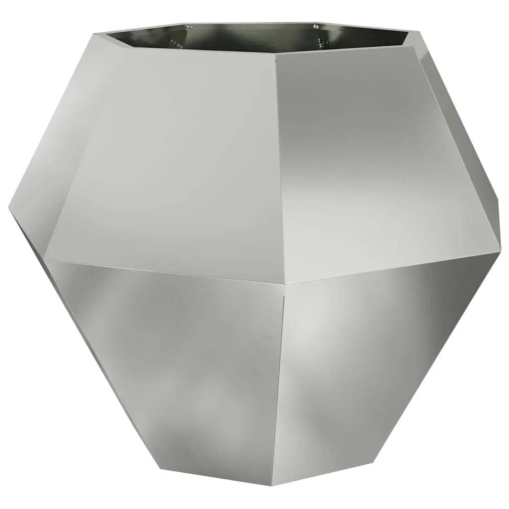 Helloshop26 - Jardinière rectangulaire 100 x 100 x 80 cm design extérieur pratique moderne en acier galvanisé argent - Image 1