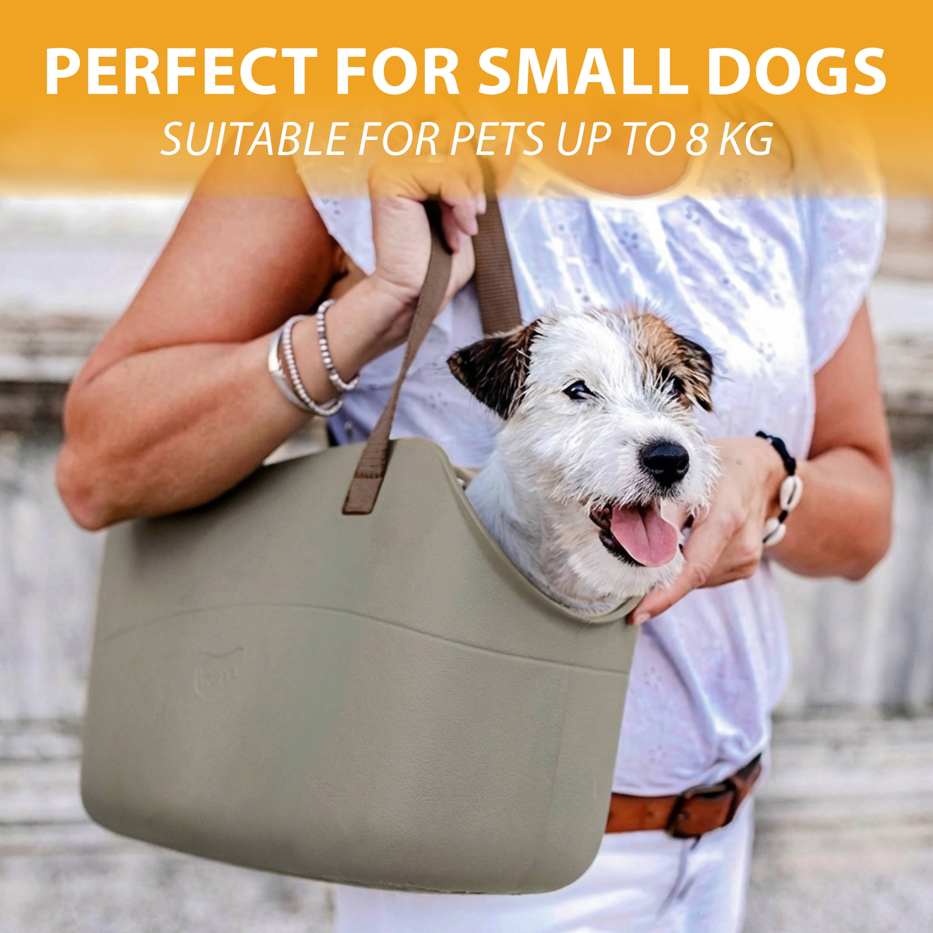 Ferplast - Ferplast Sac de transport pour chiens de petite taille WITH ME, EVA, caoutchouc souple plastifié, lavable, poignées réglables, ceinture de sécurité - Imagen 7