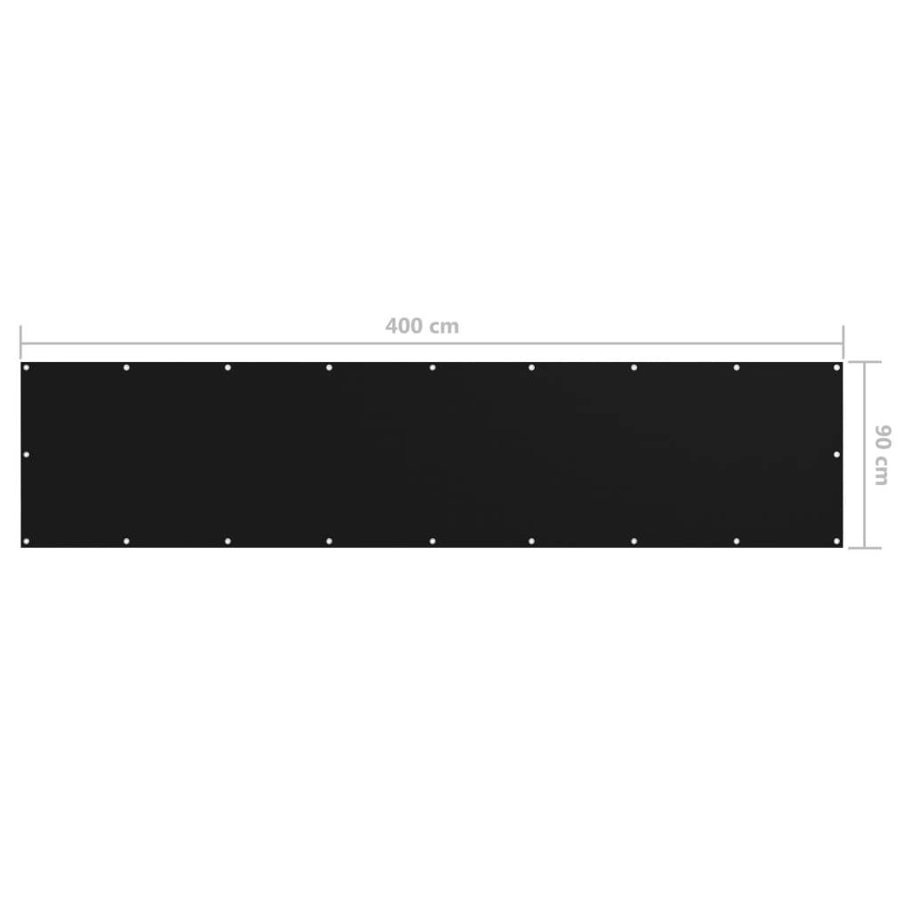 Écran de balcon brise pare vue protection confidentialité 90 x 400 cm tissu oxford noir - Image 5